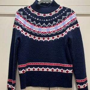 Gorgeous fair isle mock neck wool blend sweater